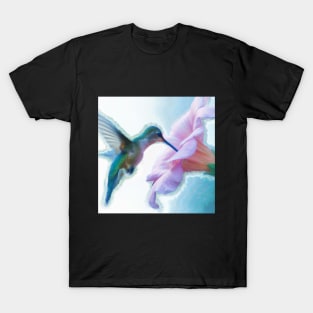 Colibrí alimentándose de una Flor. T-Shirt